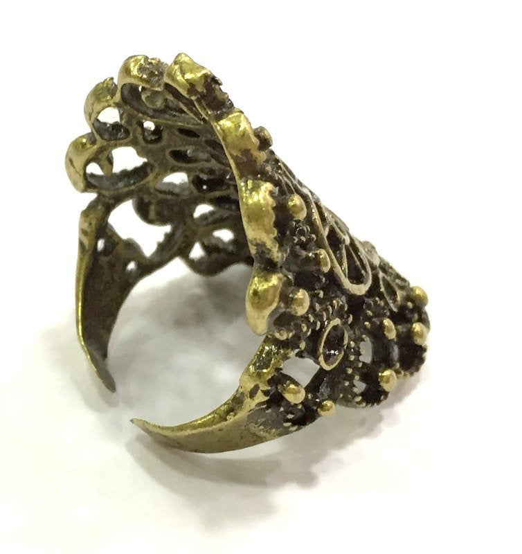 Adjustable Ring Blank, (2mm blank ) Antique Bronze Plated Brass G5610