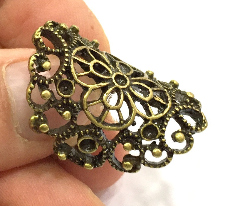 Adjustable Ring Blank, (2mm blank ) Antique Bronze Plated Brass G5610