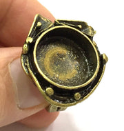 Adjustable Ring Blank, (20mm blank ) Antique Bronze Plated Brass G5612