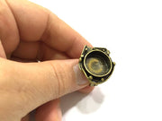 Adjustable Ring Blank, (20mm blank ) Antique Bronze Plated Brass G5612