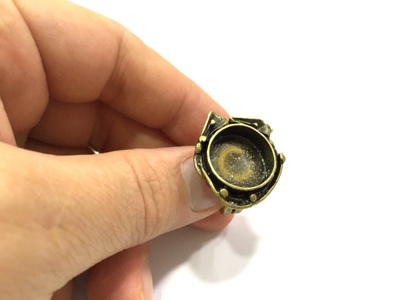 Adjustable Ring Blank, (20mm blank ) Antique Bronze Plated Brass G5612