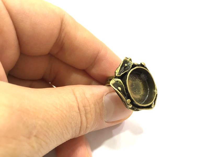 Adjustable Ring Blank, (20mm blank ) Antique Bronze Plated Brass G5612