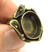 Adjustable Ring Blank, (20mm blank ) Antique Bronze Plated Brass G5612
