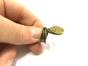 Adjustable Ring Blank, (15mm blank ) Antique Bronze Plated Brass G5613