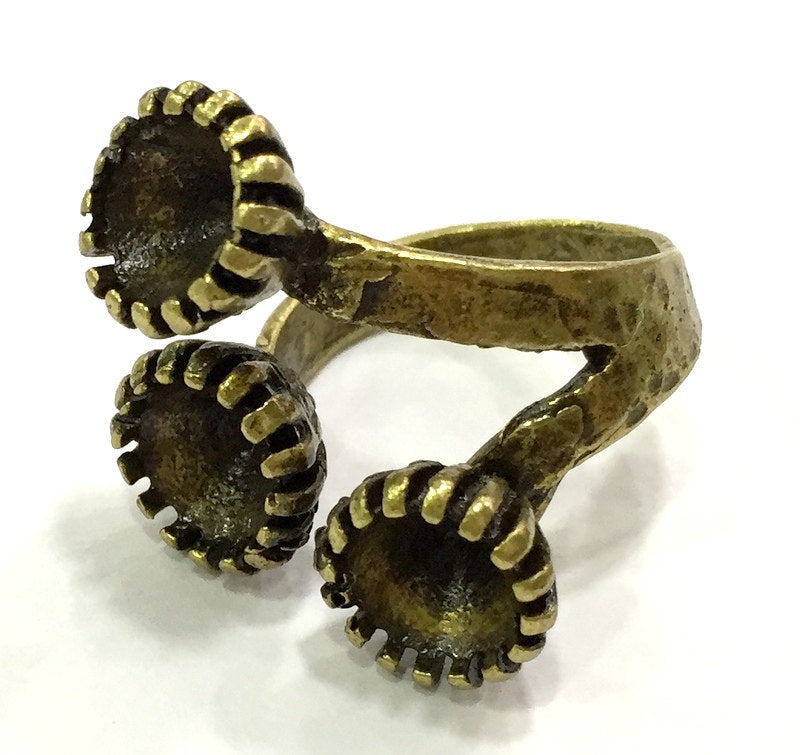 Adjustable Ring Blank, (8mm blank ) Antique Bronze Plated Brass G5615