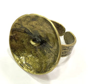 Adjustable Ring Blank, Antique Bronze Plated Brass G10986