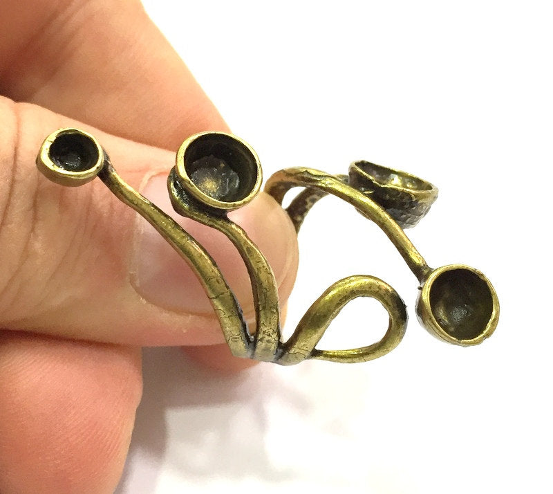 Adjustable Ring Blank, (4,6,7,8mm blank ) Antique Bronze Plated Brass G5621