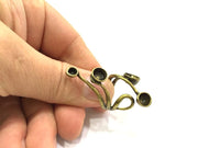 Adjustable Ring Blank, (4,6,7,8mm blank ) Antique Bronze Plated Brass G5621