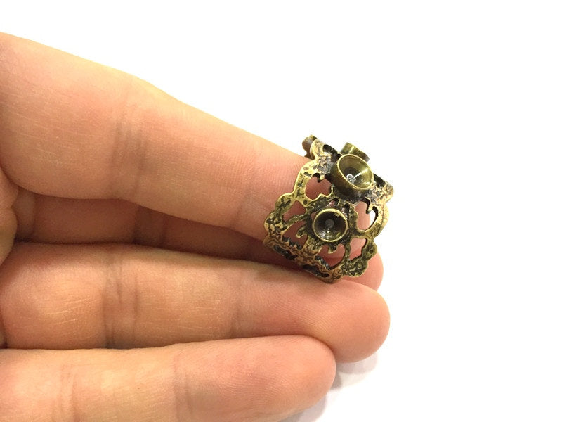 Adjustable Ring Blank, (4mm and 5mm blank ) Antique Bronze Plated Brass G5623