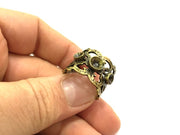 Adjustable Ring Blank, (4mm and 5mm blank ) Antique Bronze Plated Brass G5623
