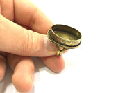 Adjustable Ring Blank, (25x18mm blank ) Antique Bronze Plated Brass G5624