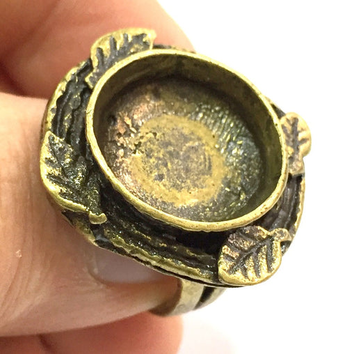 Adjustable Ring Blank, (16mm blank ) Antique Bronze Plated Brass G5625
