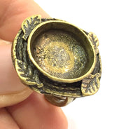 Adjustable Ring Blank, (16mm blank ) Antique Bronze Plated Brass G5625