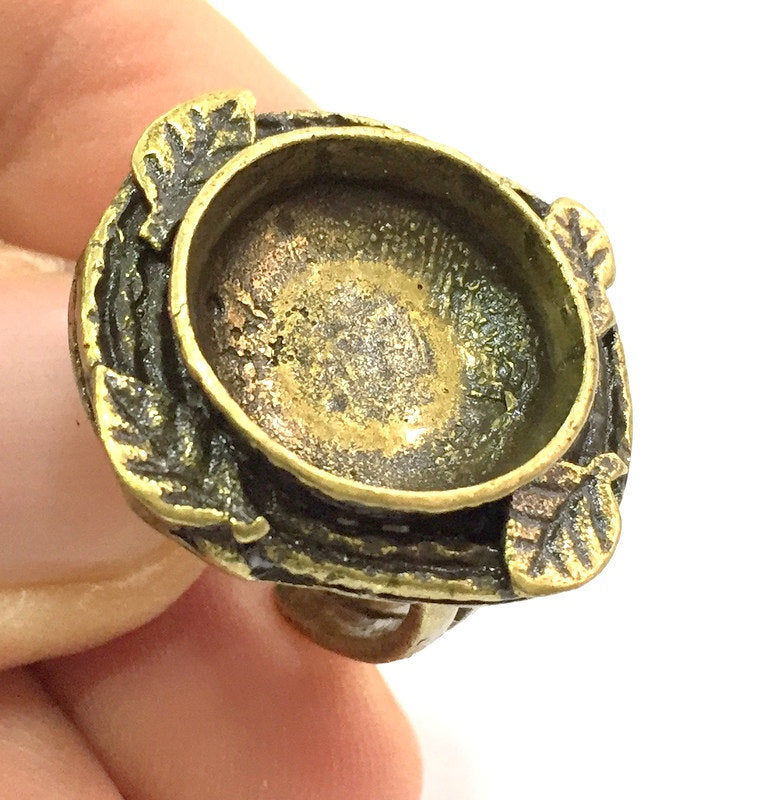 Adjustable Ring Blank, (16mm blank ) Antique Bronze Plated Brass G5625