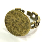 Ring Blank Base Bezel Setting Adjustable  Blank, (15mm blank ) Antique Bronze Plated Brass G5626