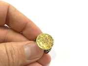 Ring Blank Base Bezel Setting Adjustable  Blank, (15mm blank ) Antique Bronze Plated Brass G5626