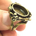 Adjustable Ring Blank, (16mm blank ) Antique Bronze Plated Brass G5629