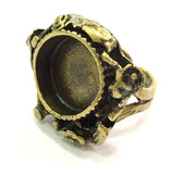 Adjustable Ring Blank, (16mm blank ) Antique Bronze Plated Brass G5629