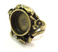 Adjustable Ring Blank, (16mm blank ) Antique Bronze Plated Brass G5629