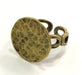 Adjustable Ring Blank, (15mm blank ) Antique Bronze Plated Brass G5630
