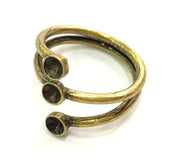 Adjustable Ring Blank, (4mm blank ) Antique Bronze Plated Brass G5632