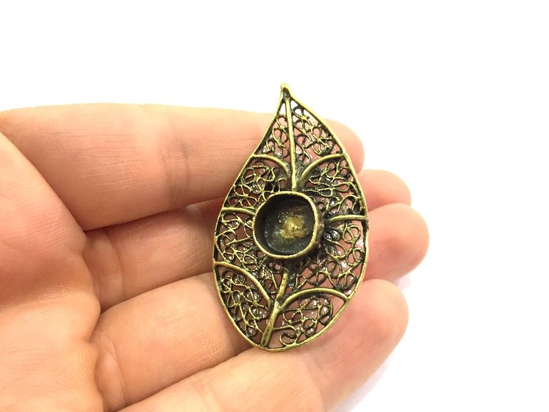 Adjustable Ring Blank, (10mm blank ) Antique Bronze Plated Brass G5633