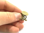 Adjustable Ring Blank, (15mm blank ) Antique Bronze Plated Brass G5635