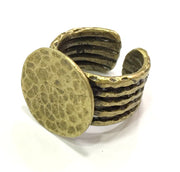 Adjustable Ring Blank, (20mm blank ) Antique Bronze Plated Brass G5638