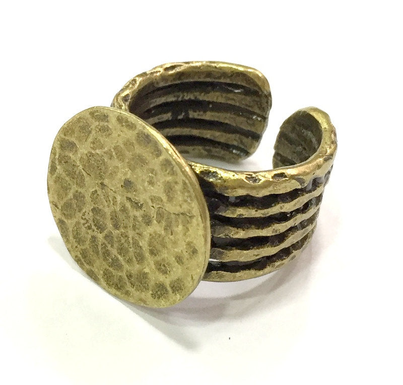 Adjustable Ring Blank, (20mm blank ) Antique Bronze Plated Brass G5638