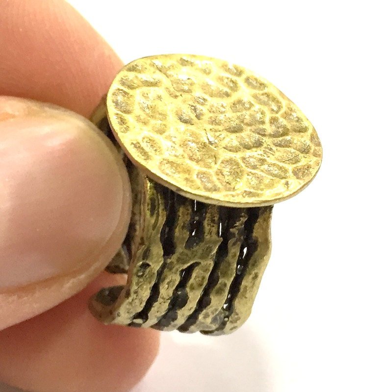 Adjustable Ring Blank, (20mm blank ) Antique Bronze Plated Brass G5638