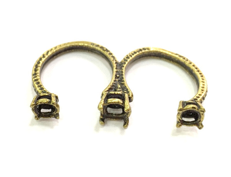 Adjustable Ring Blank, (5mm and 4mm blank ) Antique Bronze Plated Brass G5641