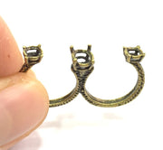 Adjustable Ring Blank, (5mm and 4mm blank ) Antique Bronze Plated Brass G5641