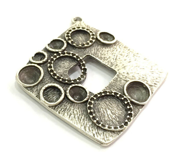 Antique Silver Pendants (60x55mm) Antique Silver Plated Metal  G5647