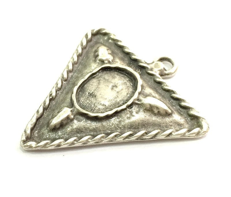 Antique Silver   Pendant (18x13mm Blank) Antique Silver Plated Metal  G4712