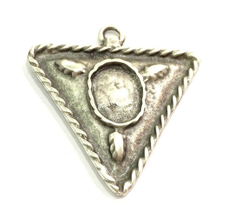 Antique Silver   Pendant (18x13mm Blank) Antique Silver Plated Metal  G4712
