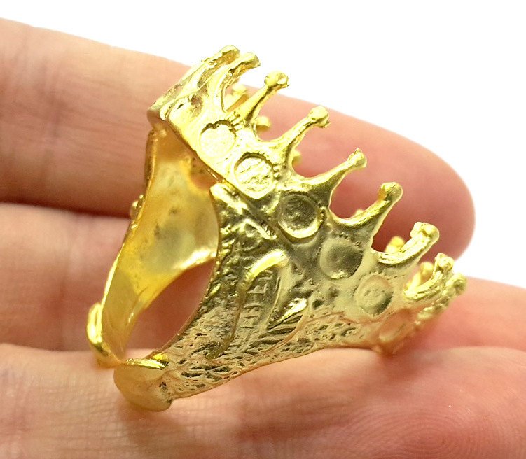 Adjustable Ring Blank, (25mm blank ) Gold Plated Brass G5656