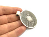 Antique Silver Plated Blank 62x52mm, Mountings  (18mm Blank)  G5660