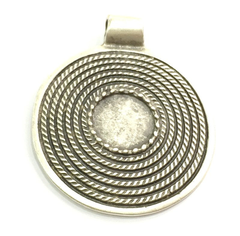 Antique Silver Plated Blank 62x52mm, Mountings  (18mm Blank)  G5660
