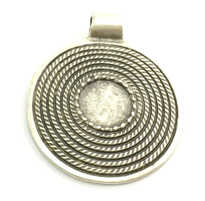 Antique Silver Plated Blank 62x52mm, Mountings  (18mm Blank)  G5660