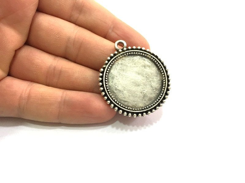 Antique Silver Plated Blank 37mm, Mountings    G5664