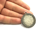 Antique Silver Plated Blank 37mm, Mountings    G5664