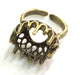 Adjustable Ring Blank, (12mm blank ) Antique Bronze Plated Brass G5668