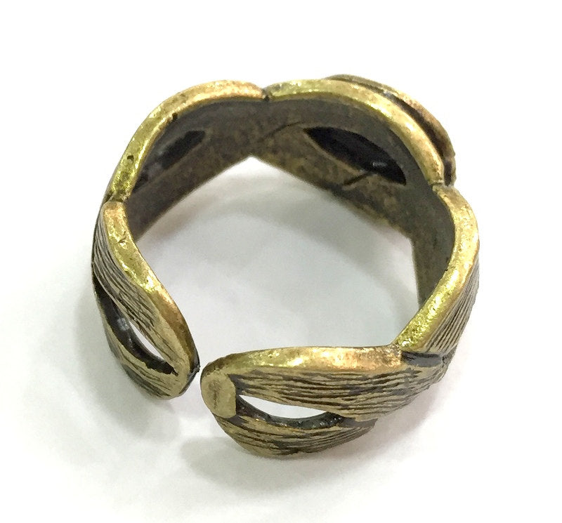 Ring Blank Base Bezel Setting Adjustable  Blank,, (10mm blank ) Antique Bronze Plated Brass G5669