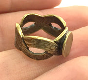 Ring Blank Base Bezel Setting Adjustable  Blank,, (10mm blank ) Antique Bronze Plated Brass G5669