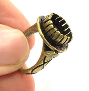 Adjustable Ring Blank, (10mm blank ) Antique Bronze Plated Brass G5672