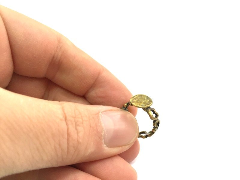 Adjustable Ring Blank, (10mm blank ) Antique Bronze Plated Brass G5675