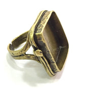 Adjustable Ring Blank, (20x20mm blank ) Antique Bronze Plated Brass G5537