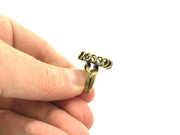 Adjustable Ring Blank, (18x13mm blank ) Antique Bronze Plated Brass G5678