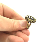 Adjustable Ring Blank, (18x13mm blank ) Antique Bronze Plated Brass G5678