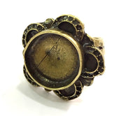 Adjustable Ring Blank, (16mm blank ) Antique Bronze Plated Brass G5681